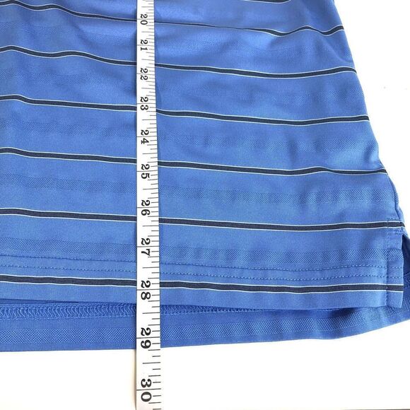 Greg Norman Men's Play Dry Polo Shirt Short Sleeve Golf Size Large Blue Striped - Picture 6 of 6